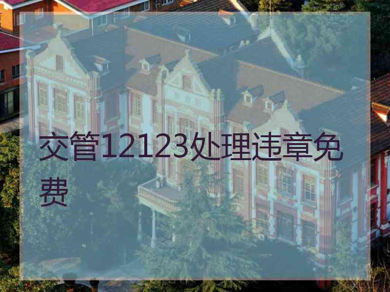 交管12123处理违章免费