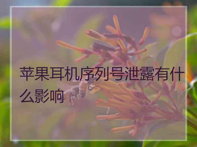 苹果耳机序列号泄露有什么影响