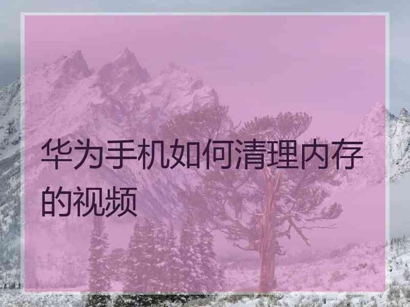 华为手机如何清理内存的视频