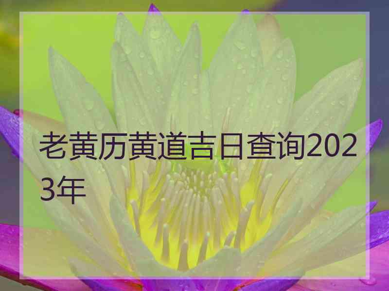 老黄历黄道吉日查询2023年