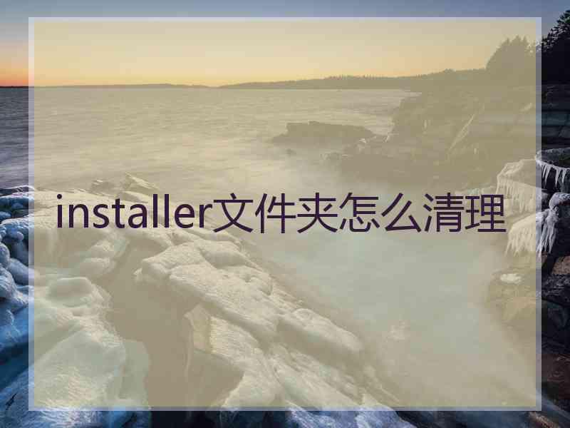 installer文件夹怎么清理