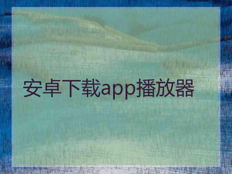 安卓下载app播放器