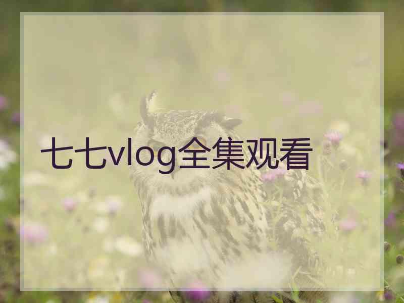 七七vlog全集观看