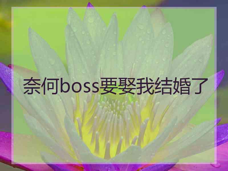 奈何boss要娶我结婚了