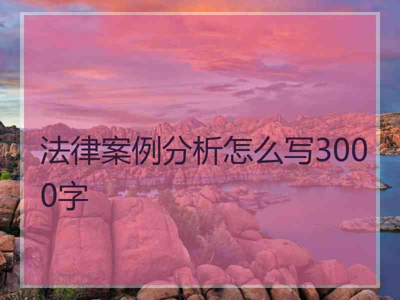 法律案例分析怎么写3000字