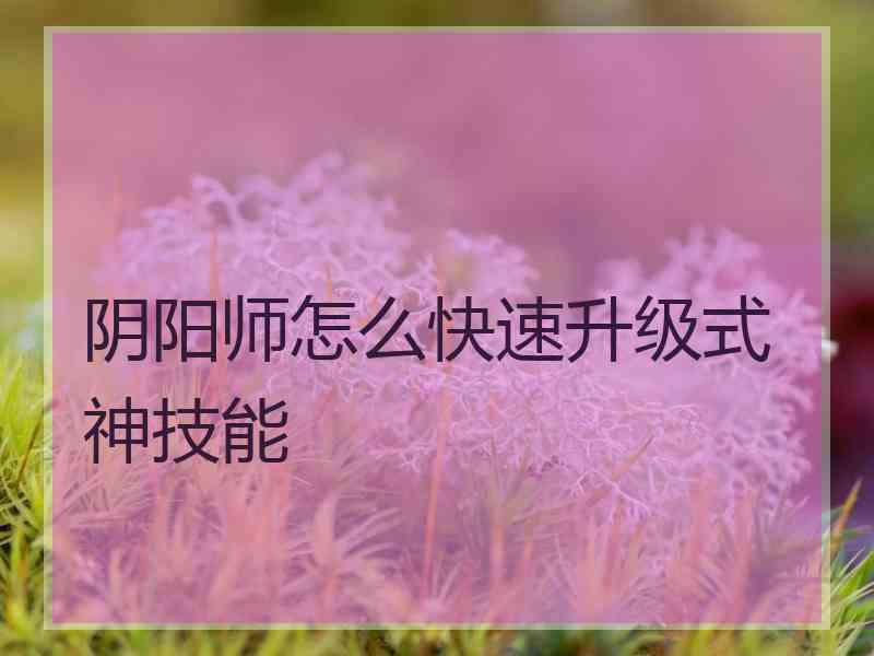 阴阳师怎么快速升级式神技能