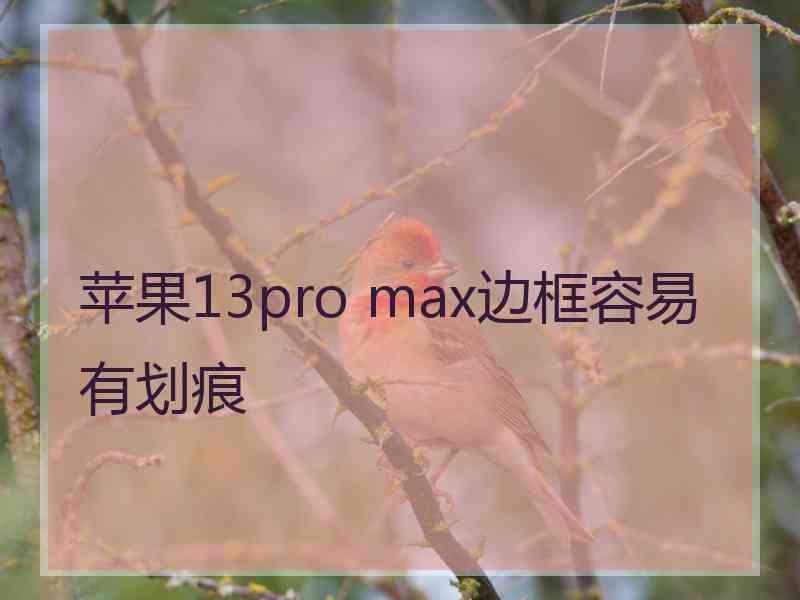 苹果13pro max边框容易有划痕