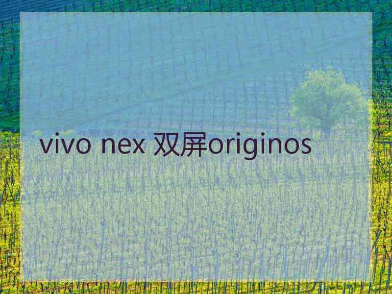 vivo nex 双屏originos