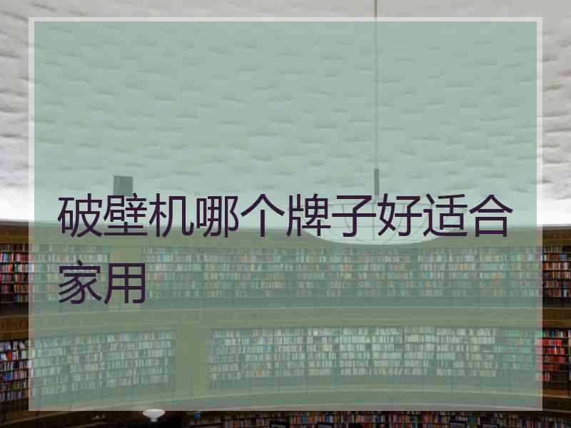 破壁机哪个牌子好适合家用