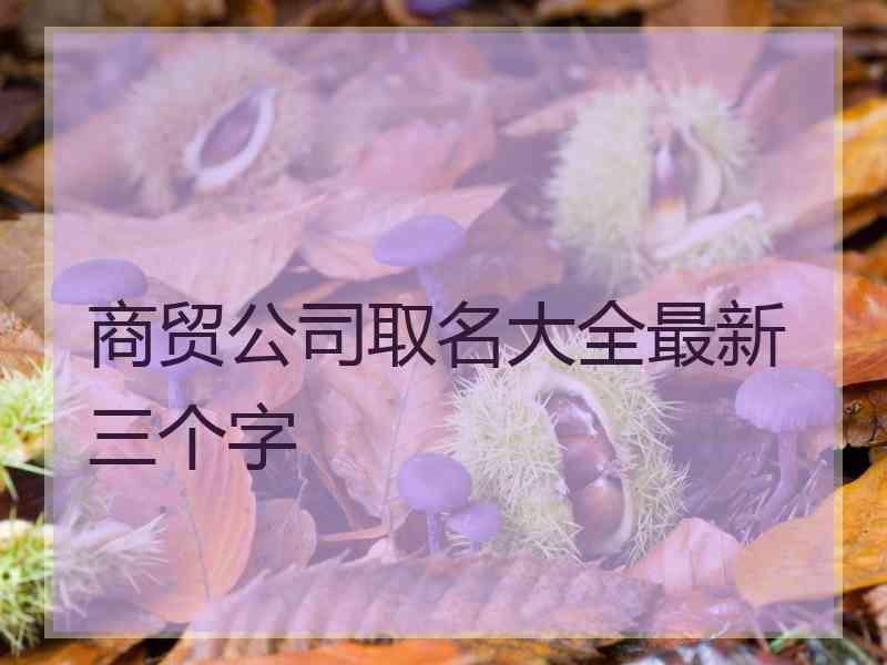 商贸公司取名大全最新三个字