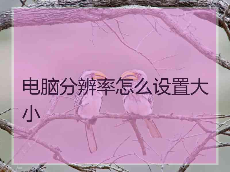 电脑分辨率怎么设置大小