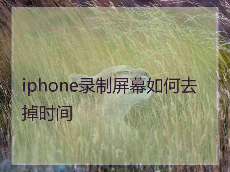 iphone录制屏幕如何去掉时间