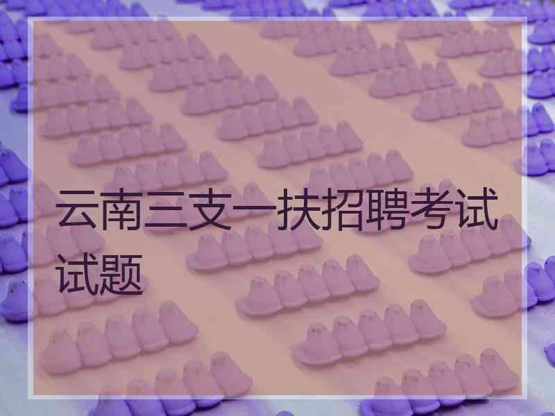 云南三支一扶招聘考试试题