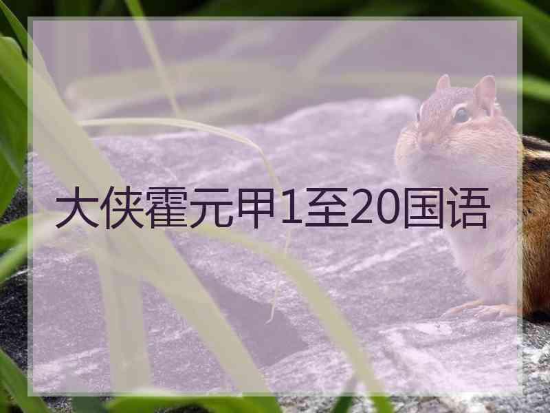 大侠霍元甲1至20国语