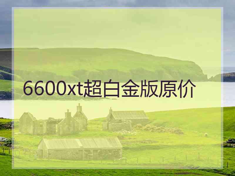 6600xt超白金版原价