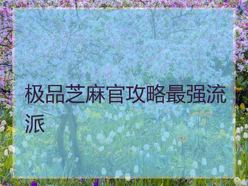 极品芝麻官攻略最强流派