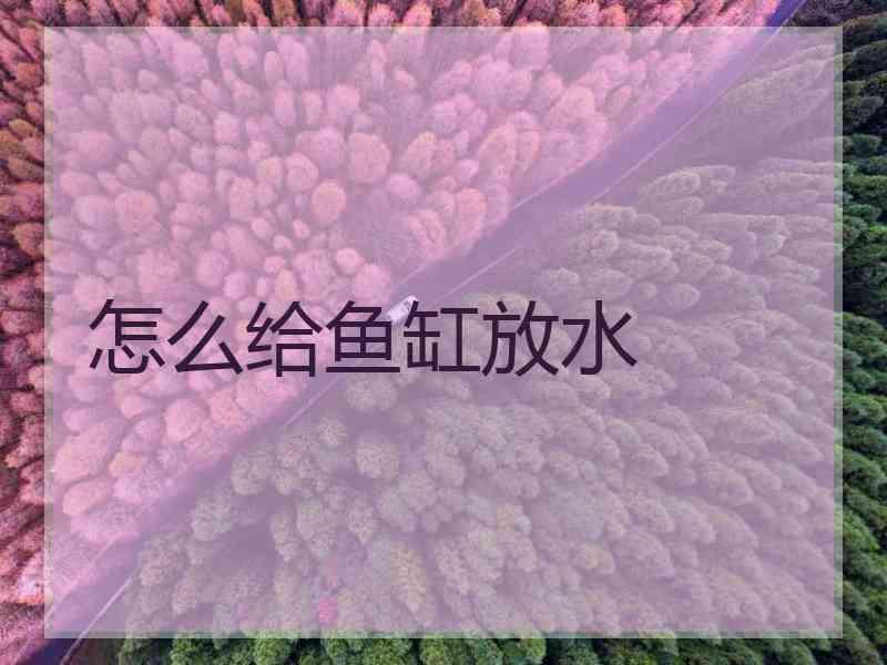 怎么给鱼缸放水