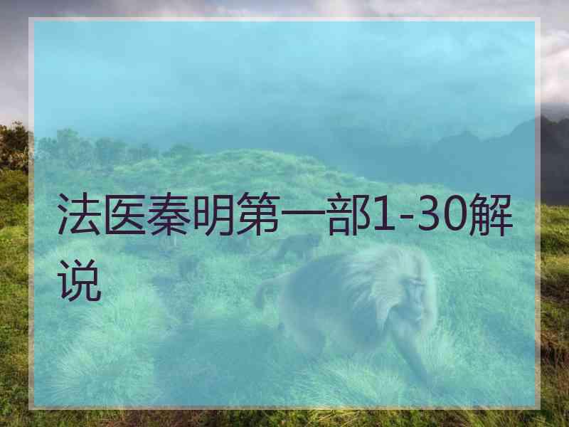 法医秦明第一部1-30解说