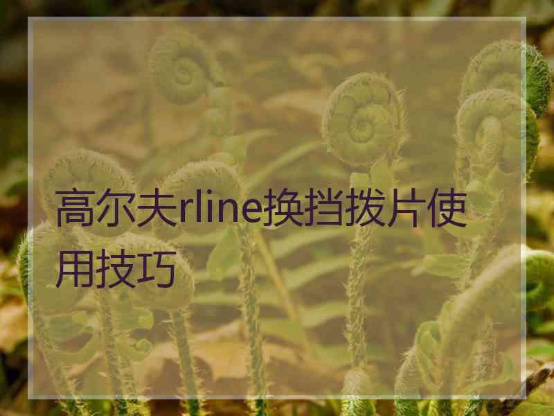 高尔夫rline换挡拨片使用技巧