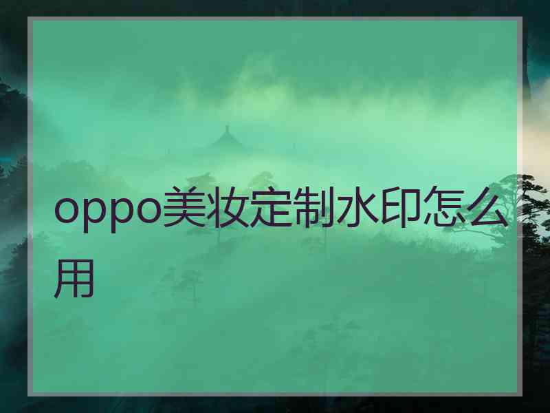 oppo美妆定制水印怎么用