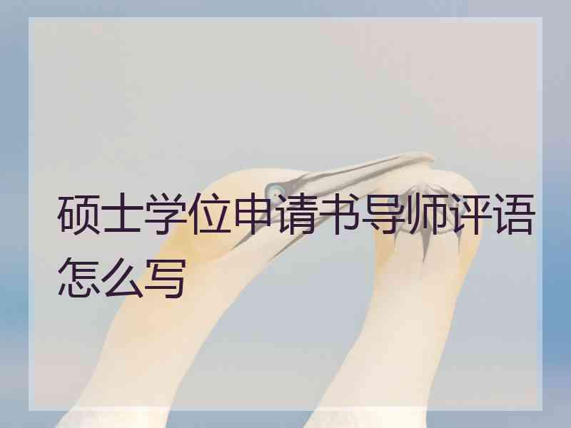 硕士学位申请书导师评语怎么写