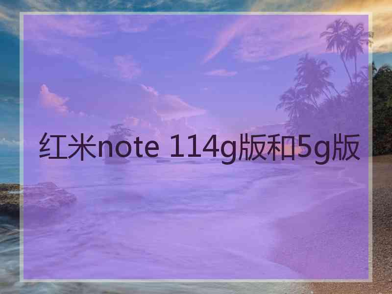 红米note 114g版和5g版