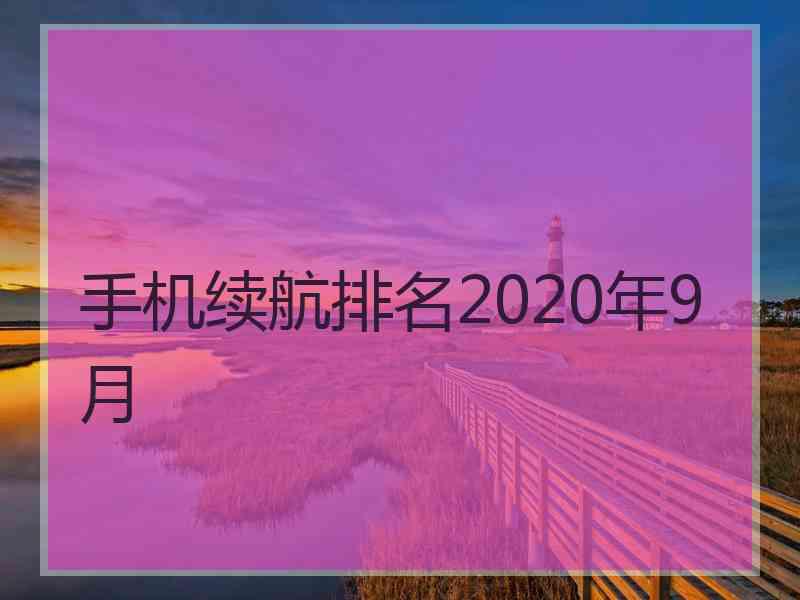 手机续航排名2020年9月