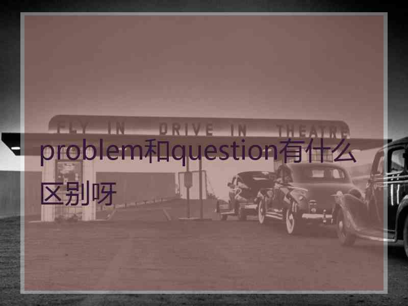 problem和question有什么区别呀