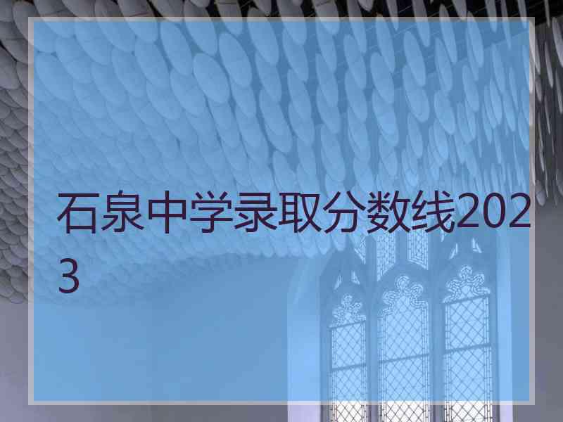 石泉中学录取分数线2023