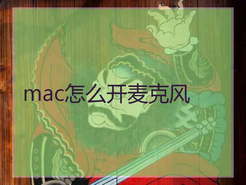 mac怎么开麦克风