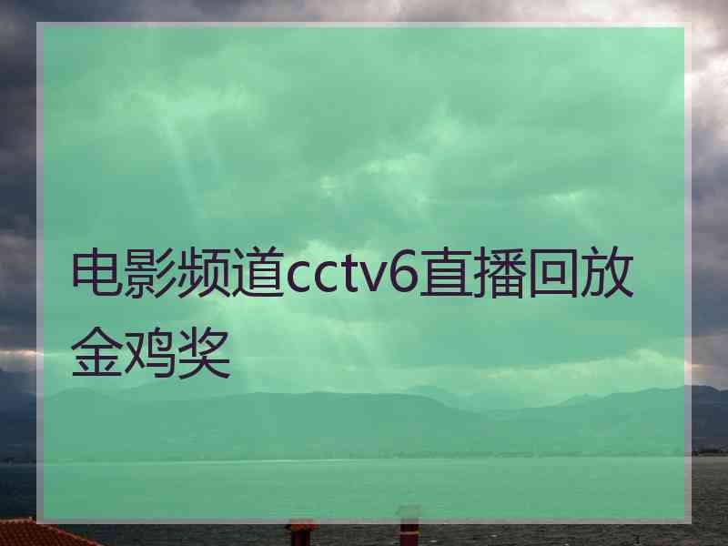 电影频道cctv6直播回放金鸡奖