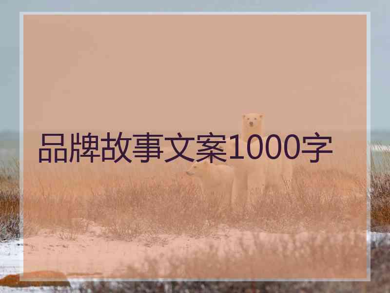 品牌故事文案1000字