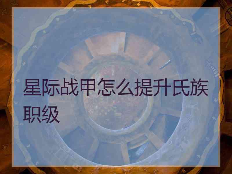 星际战甲怎么提升氏族职级