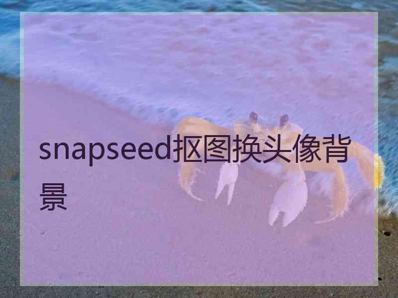 snapseed抠图换头像背景