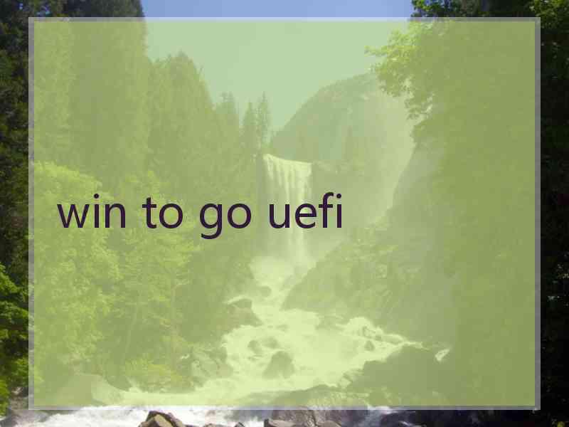 win to go uefi