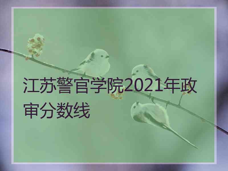 江苏警官学院2021年政审分数线