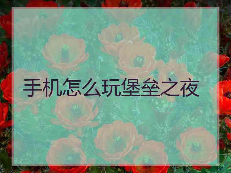 手机怎么玩堡垒之夜