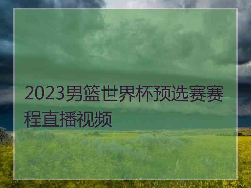 2023男篮世界杯预选赛赛程直播视频