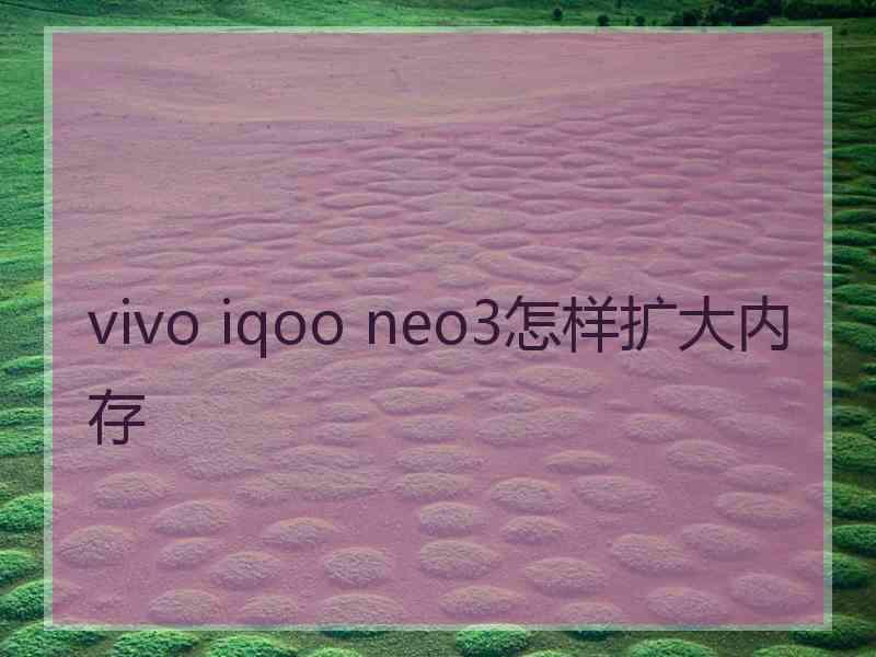 vivo iqoo neo3怎样扩大内存