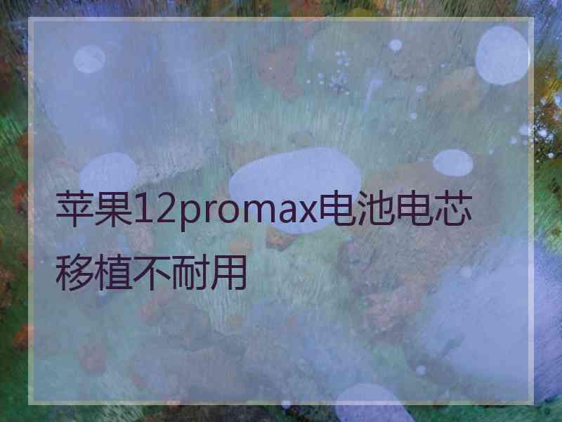 苹果12promax电池电芯移植不耐用