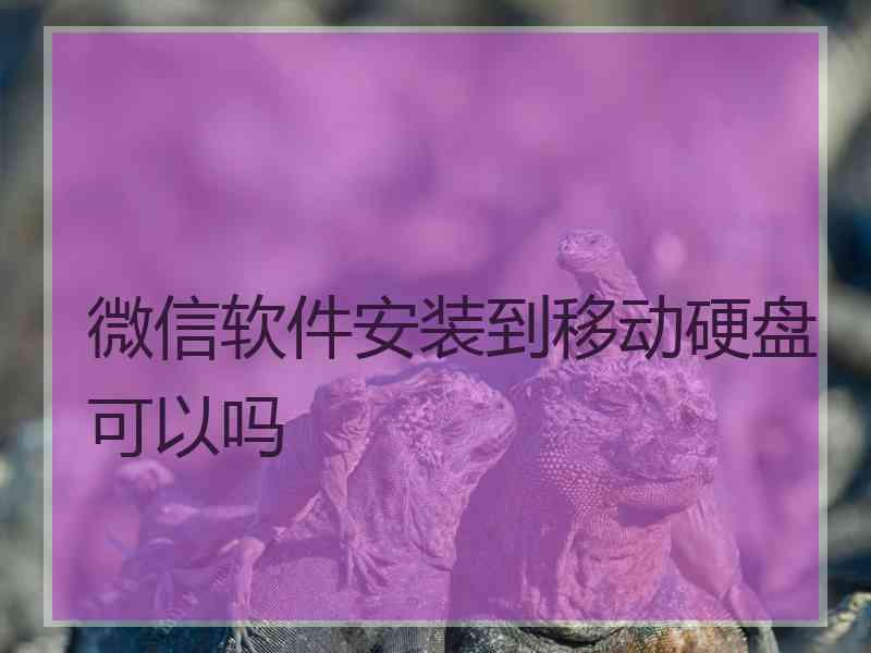 微信软件安装到移动硬盘可以吗