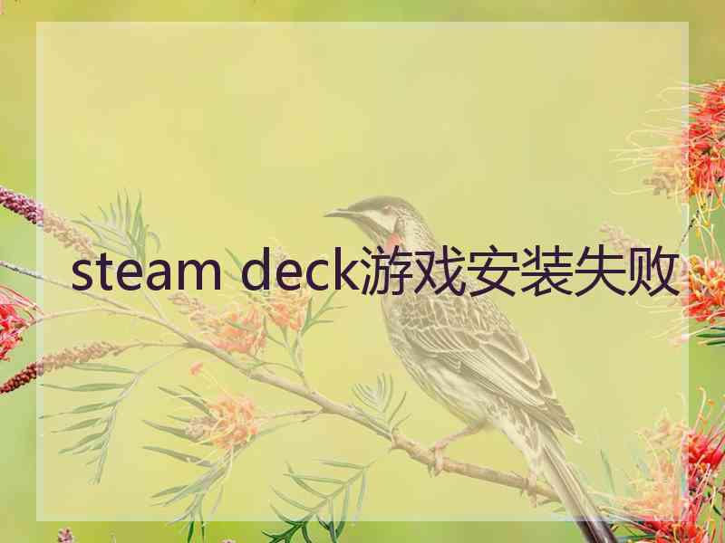 steam deck游戏安装失败