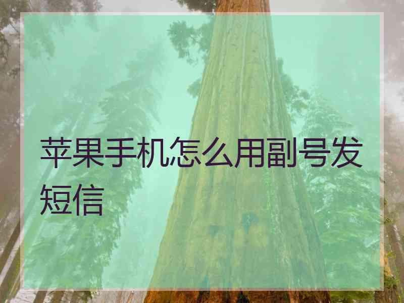 苹果手机怎么用副号发短信