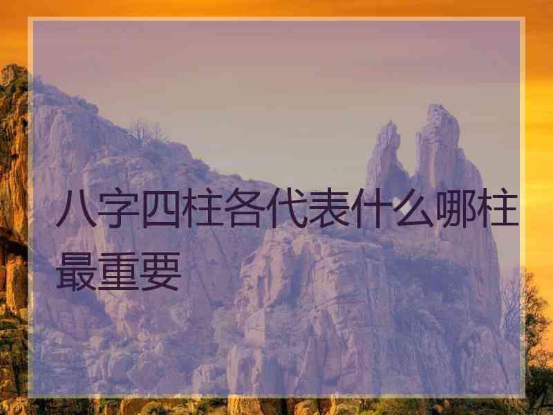 八字四柱各代表什么哪柱最重要