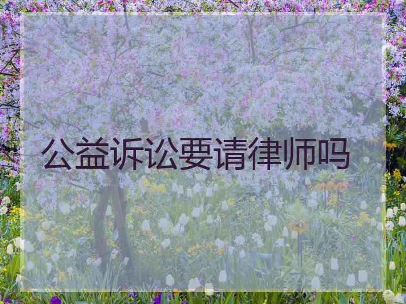 公益诉讼要请律师吗