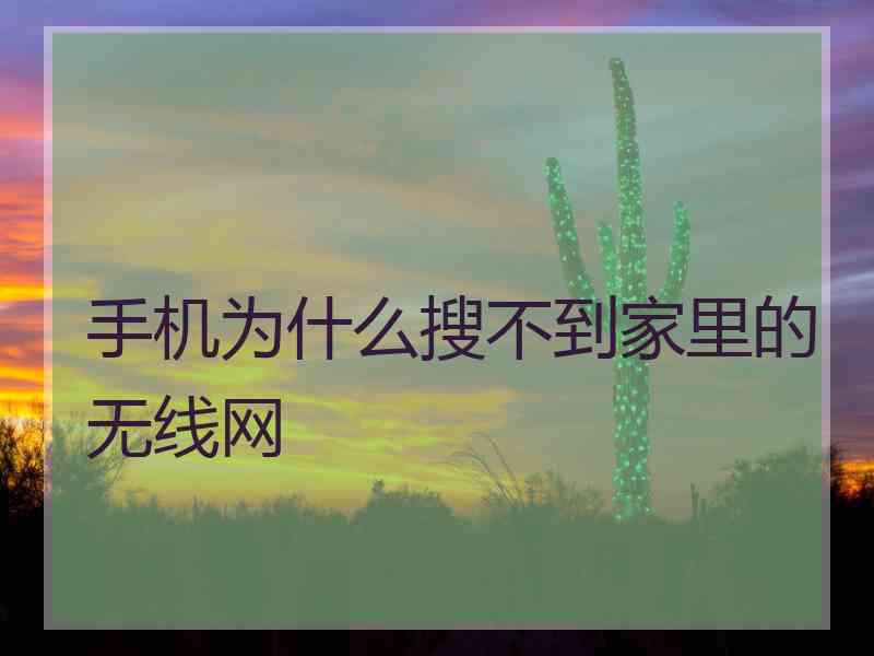 手机为什么搜不到家里的无线网