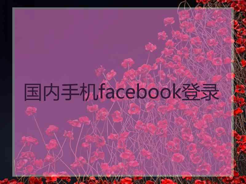 国内手机facebook登录