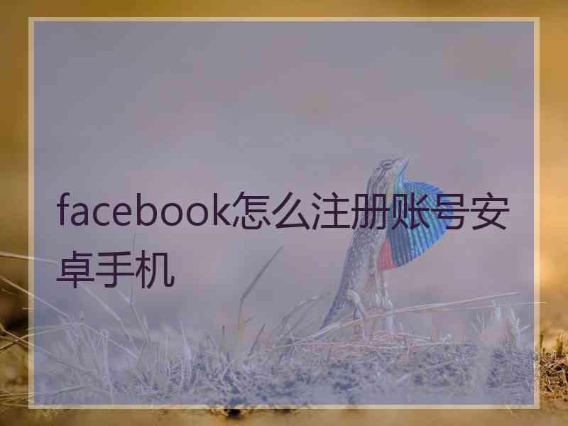 facebook怎么注册账号安卓手机