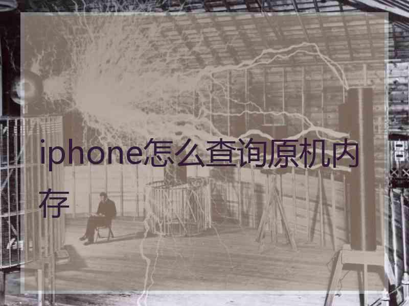 iphone怎么查询原机内存