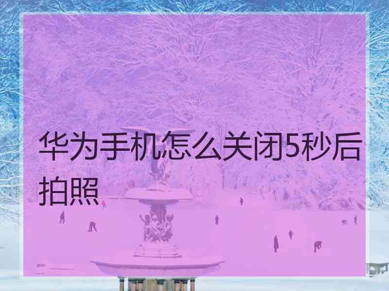 华为手机怎么关闭5秒后拍照